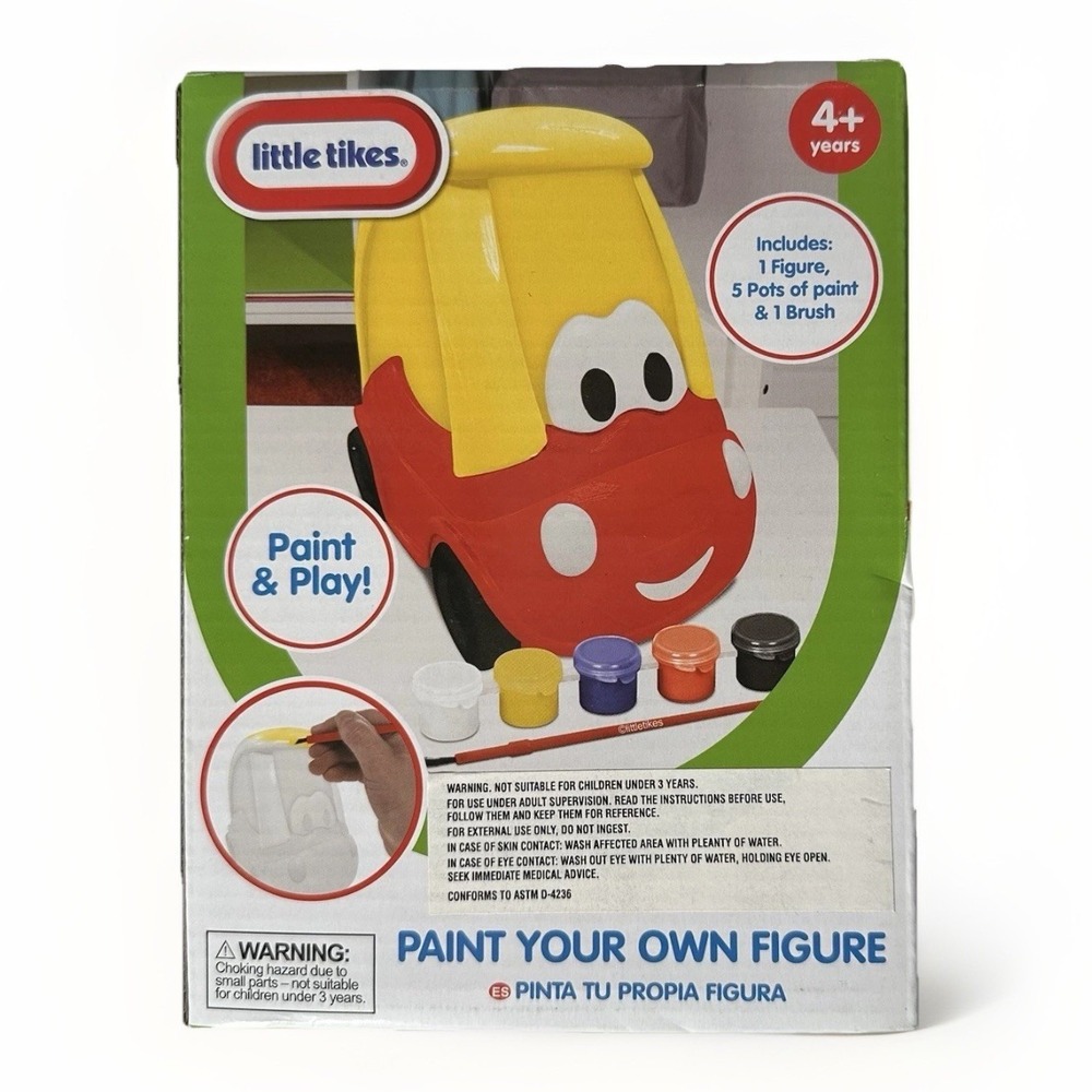 Little Tikes Paint Your Own Figure‎ Cozy Coupe Red Yellow Car Craft Kit New